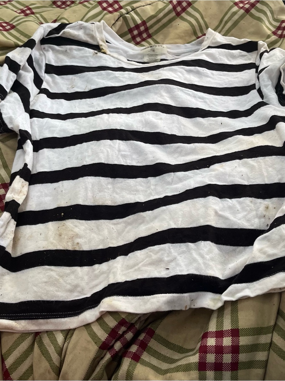 eye candy Black and White Striped Short Sleeve Tee